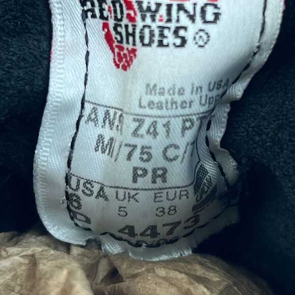 Red Wing 4473 Mens Size 6 D Black Leather Firefighter Combat Work Boots [USA] - Picture 9 of 9